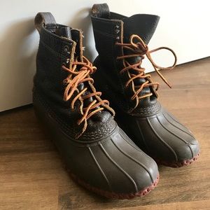 L.L. Bean Brown Winter Boots with Orange Laces